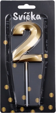 Candela party numero 2 dorata