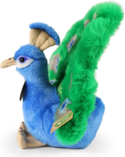 Peluche morbido e vistosa coda da pavone