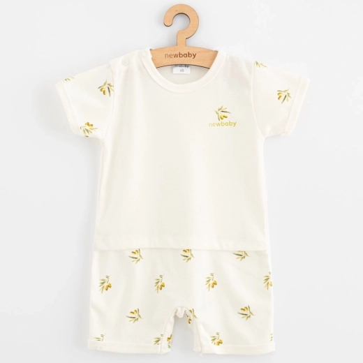 Pagliaccetto estivo per neonato in cotone biologico NEW BABY Olive