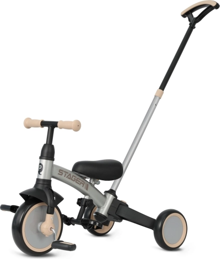 Qplay Stager 3v1 triciclo e bici senza pedali per bambini, argento