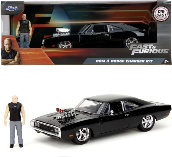 Jada Toys Fast & Furious 1970 Dodge Charger con statuetta di Dominic Toretto
