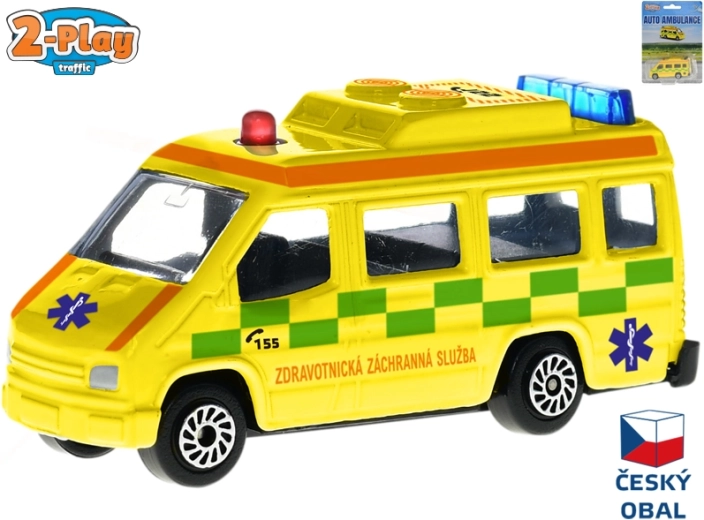 Modello di ambulanza in metallo 2-Play Traffic CZ 8 cm