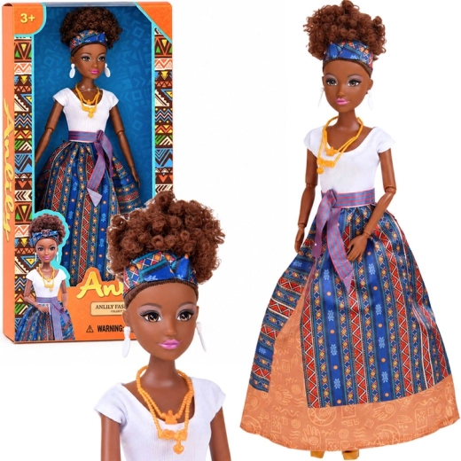 Bambola Anlily in stile colorato ispirato alla festività Kwanzaa