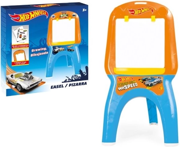Dolu Hot Wheels lavagna per bambini con cavalletto per scrivere e disegnare