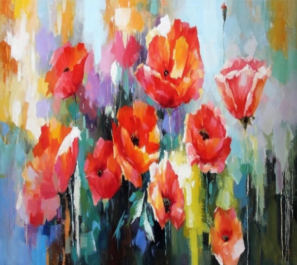 Norimpex pittura con diamanti Papaveri lupi 30 × 40 cm