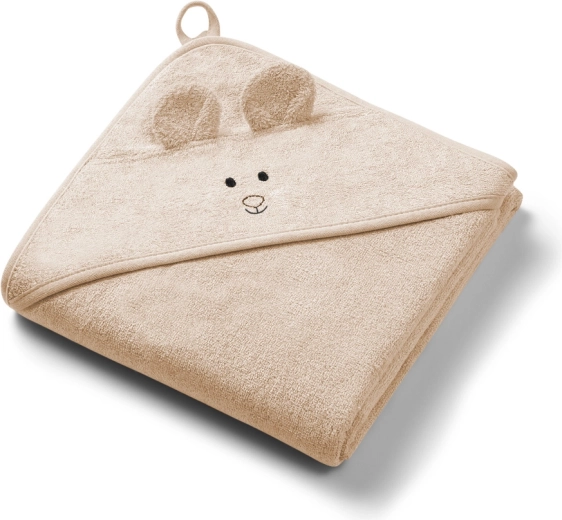 Babyono asciugamano in bambù con cappuccio super soft beige scuro 100 × 100 cm