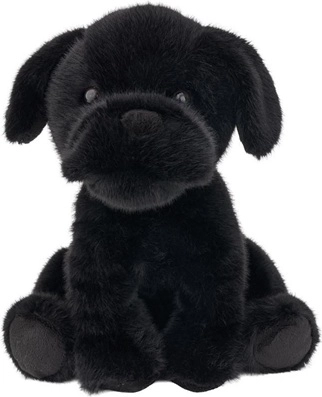 Bulldog nero di peluche 25 cm