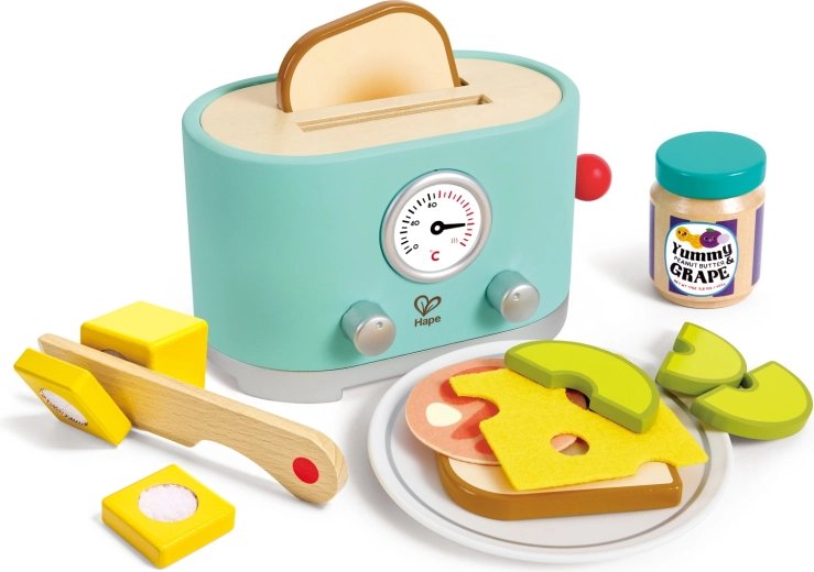 Tostapane giocattolo per bambini con effetto pop-up ed effetti sonori