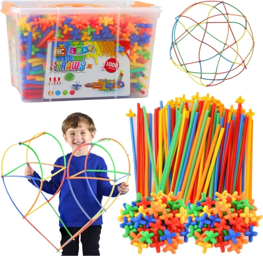 Costruzioni con cannucce STRAWS, 1000 pezzi in valigetta