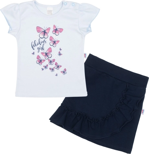 Maglietta per neonata con gonnellina New Baby Butterflies blu 62 (3–6 mesi)