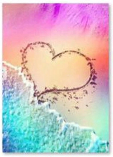 Ricamo diamantato (diamond painting) spiaggia – cuore 30 × 40 cm - 1 pezzo