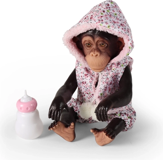 Scimmietta Kimi vestita – realistico cucciolo di scimmia 32 cm