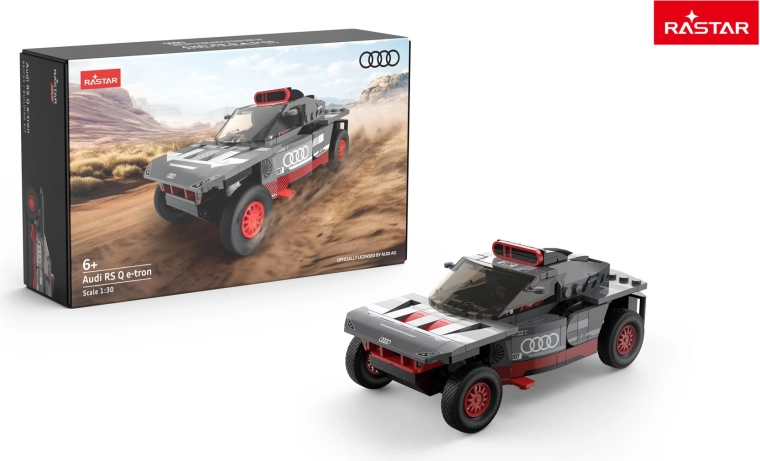 Set di costruzioni auto Audi RS Q e-tron 1:30 grigia Rastar - 1 pezzo
