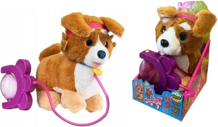 Sprint cagnolino di peluche interattivo corgi con guinzaglio
