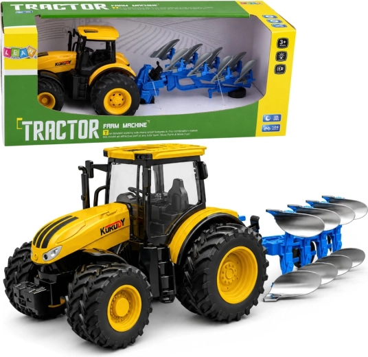 Trattore agricolo con aratro multisolco 1:24 con luci e suoni
