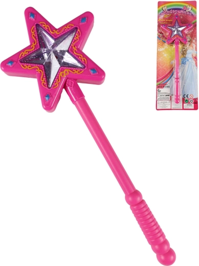 Bacchetta magica con stellina rosa per principesse con luce e suoni