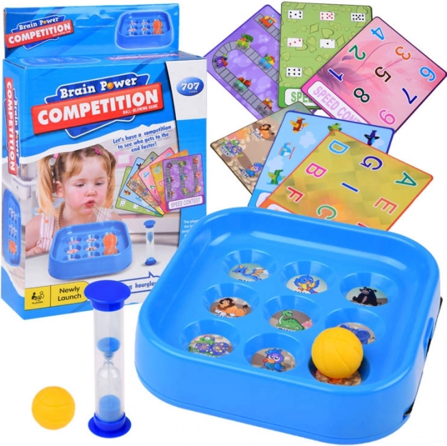 Gioco per bambini Brain Power – gara di velocità a soffio con numeri e alfabeto