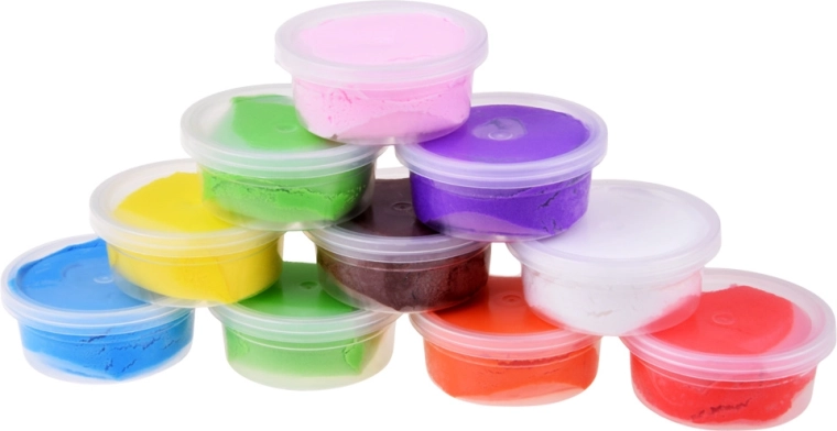 10 colori in vasetti richiudibili