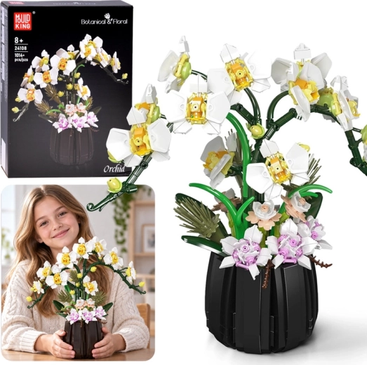 Set di costruzioni: orchidea in vaso Mould King (1014+ pezzi)