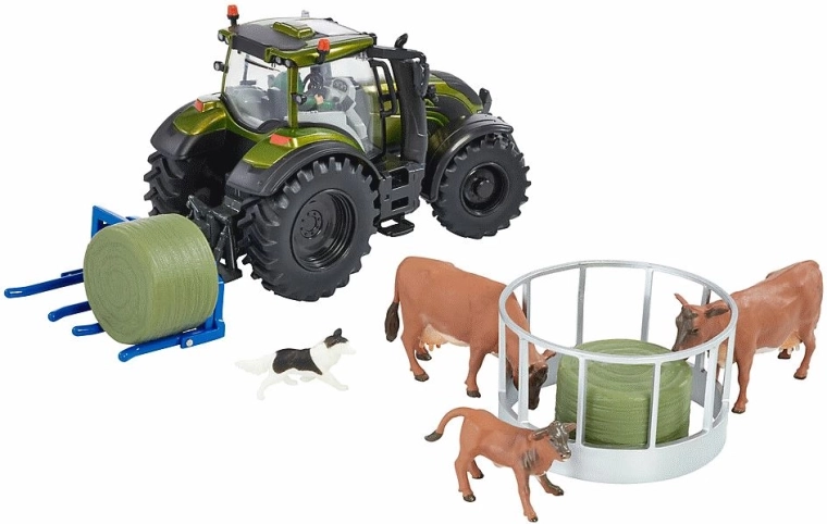 Trattore Valtra dettagliato con conducente