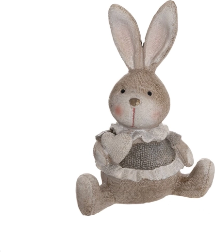 Coniglio in ceramica beige 14 cm