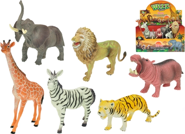 Animali della savana 15–20 cm, set da 12 pezzi