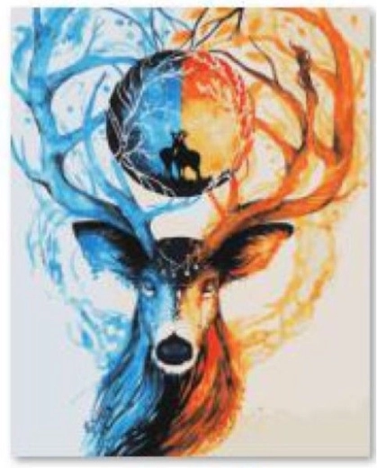 Ricamo con diamanti (diamond painting) cervo 30 × 40 cm - 1 pezzo