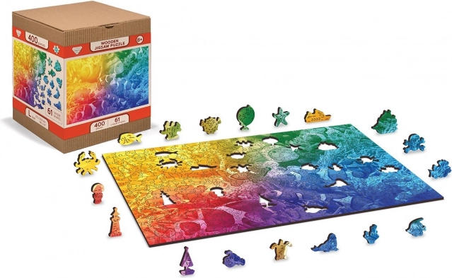 WOODEN CITY puzzle in legno pesci tropicali 2 in 1, 100 pezzi (eco)