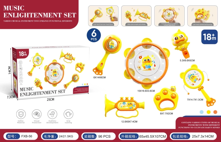 Set di strumenti musicali per bambini con paperella
