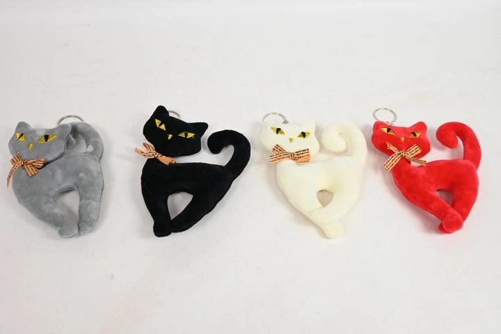 Portachiavi in peluche a forma di gatto per chiavi e zaino