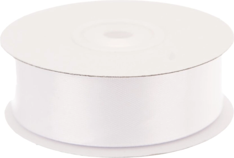 Nastro in raso bianco 25 mm × 25 m