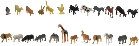 48 animali e 14 accessori per scenari infiniti