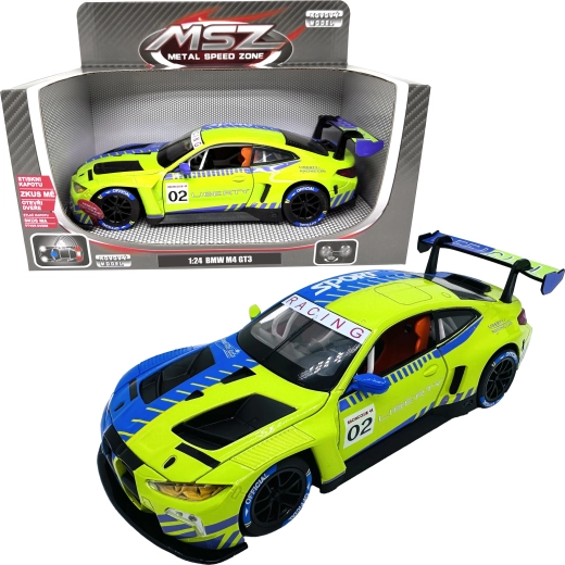 Modello in metallo BMW M4 GT3 con luci e suoni