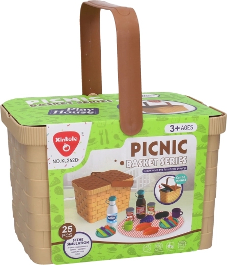Cestino da picnic con stoviglie e alimenti 23 cm