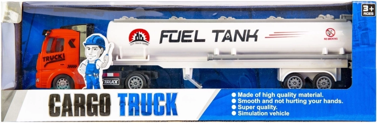 Camion cisterna con meccanismo a inerzia pull-back con cabina rossa - 1 pezzo