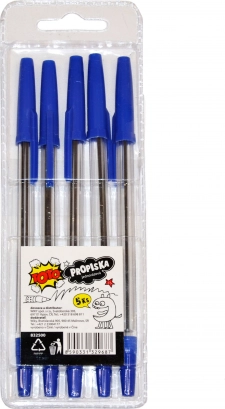 Set di penne usa e getta 5 pz – inchiostro blu