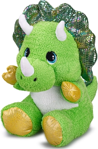 Triceratopo di peluche seduto verde 16,5 cm