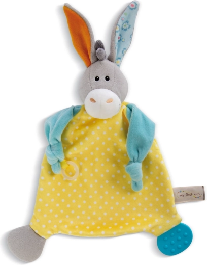Doudou NICI asinello con massaggiagengive e supporto per ciuccio