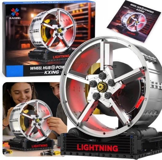 Kit da costruzione tecnico di una ruota girevole con azionamento elettrico e illuminazione