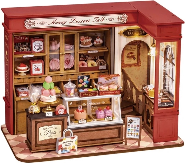 RoboTime modello 3D in legno di casetta in miniatura Pasticceria al miele