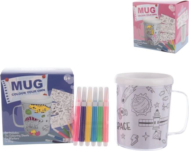 Set creativo di bicchieri da colorare (2 pz)