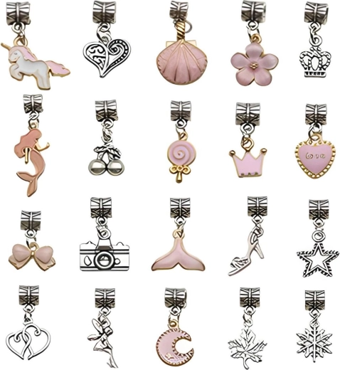 Perline e ciondoli (charms) in tonalità rosa