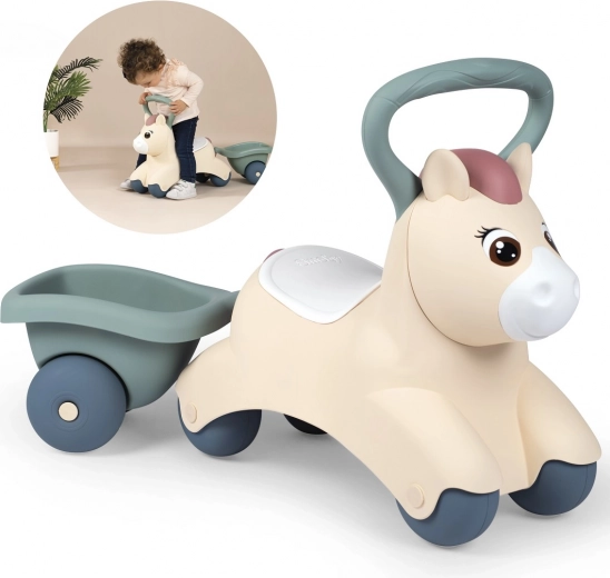Smoby Little Pony cavalcabile con carrello