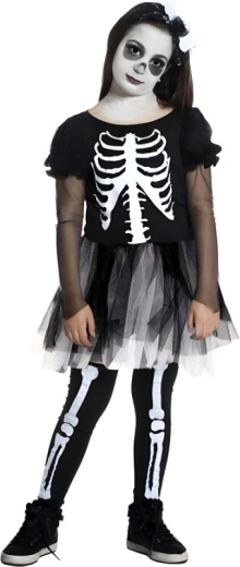 Abito alla moda con stampa scheletrica