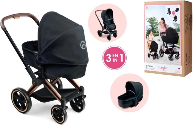 Passeggino per bambole Cybex 3 in 1 nero