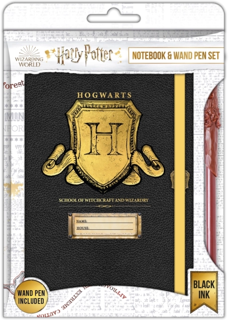 Harry Potter – quaderno con stemma di Hogwarts A5 e penna a forma di bacchetta