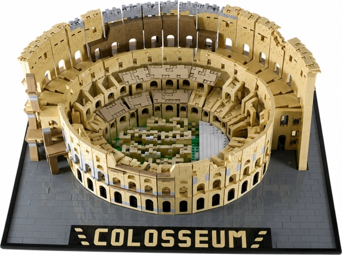Modello monumentale del Colosseo su base da esposizione