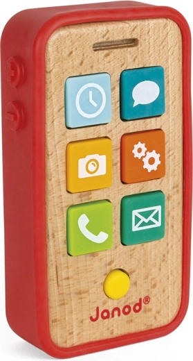 Cellulare giocattolo in legno Janod per bambini con suoni