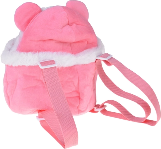 Zainetto di peluche rosa per i viaggi