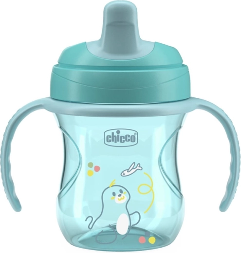 Tazza da training Chicco con manici teal 200 ml, 6 m+